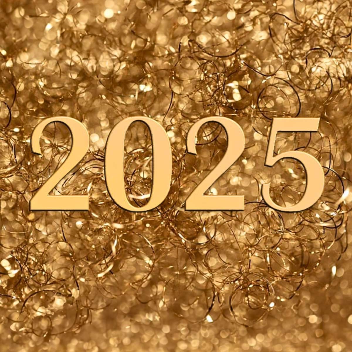 Gold sparkly background with 2025 in the foreground, links to external site, opens in new tab or window.