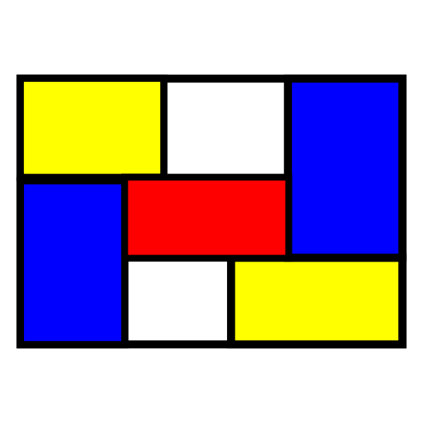 Rectangle filled with other colored rectangles.
