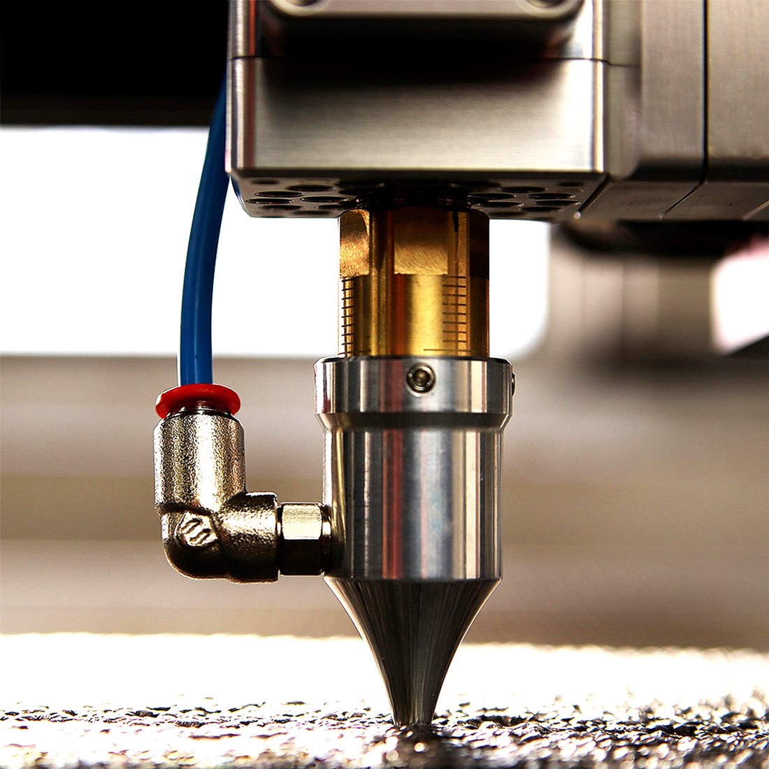 Closeup of a laser printer about to begin creating something amazing!