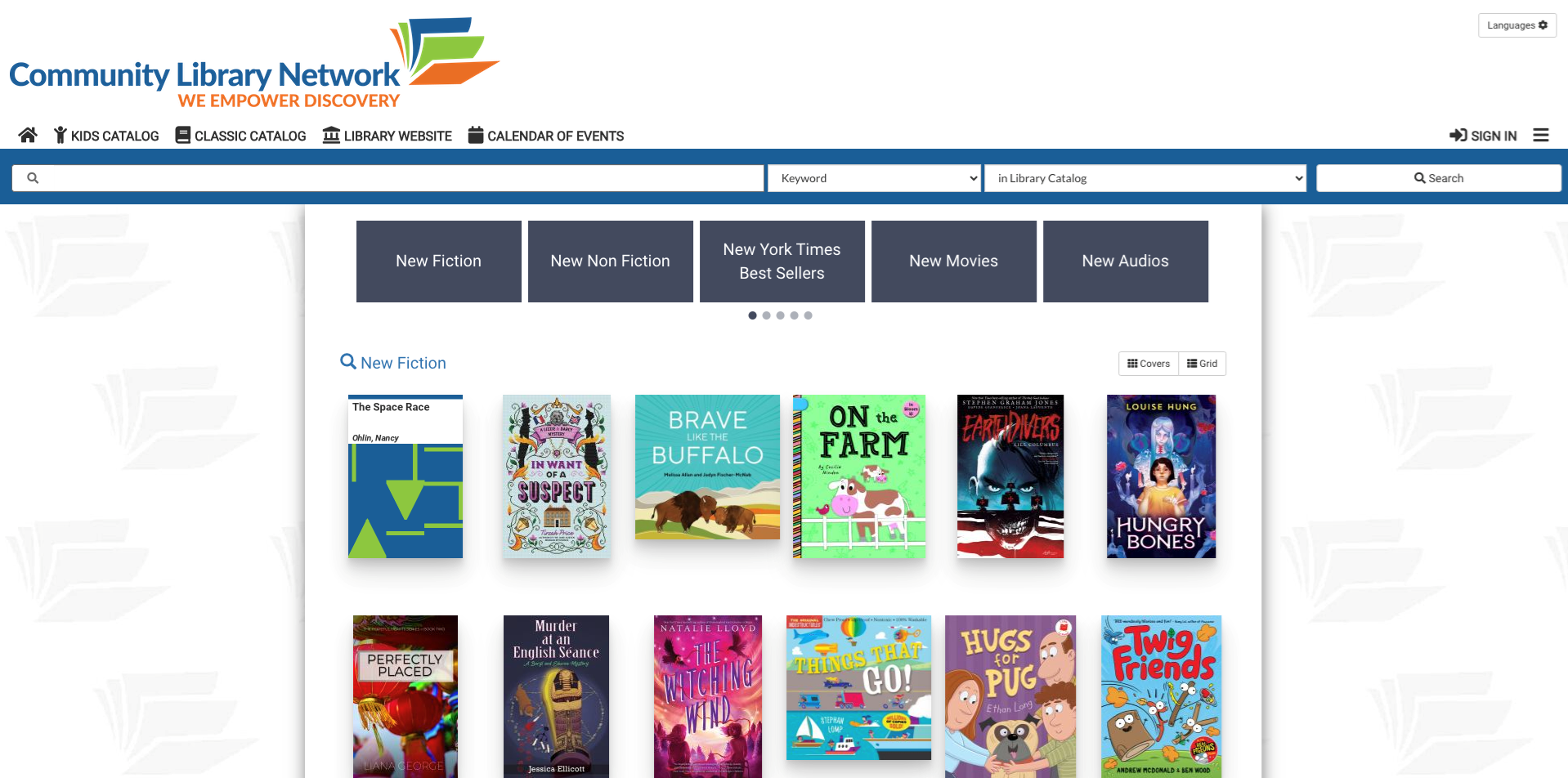 Community Library Network Catalog Image. Links to external site. Opens in a new tab or window.