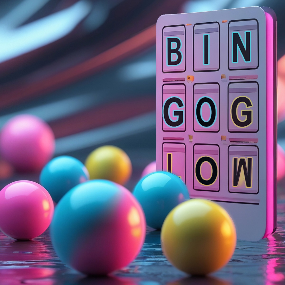 BINGO board with colorful balls