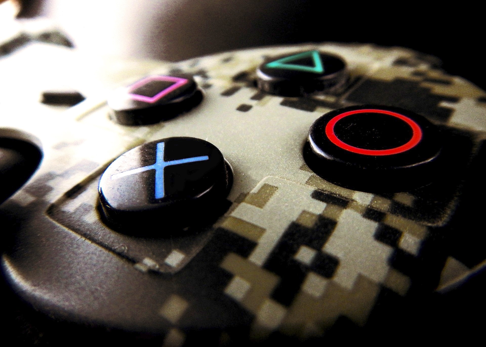 Up close view of an X-box controller