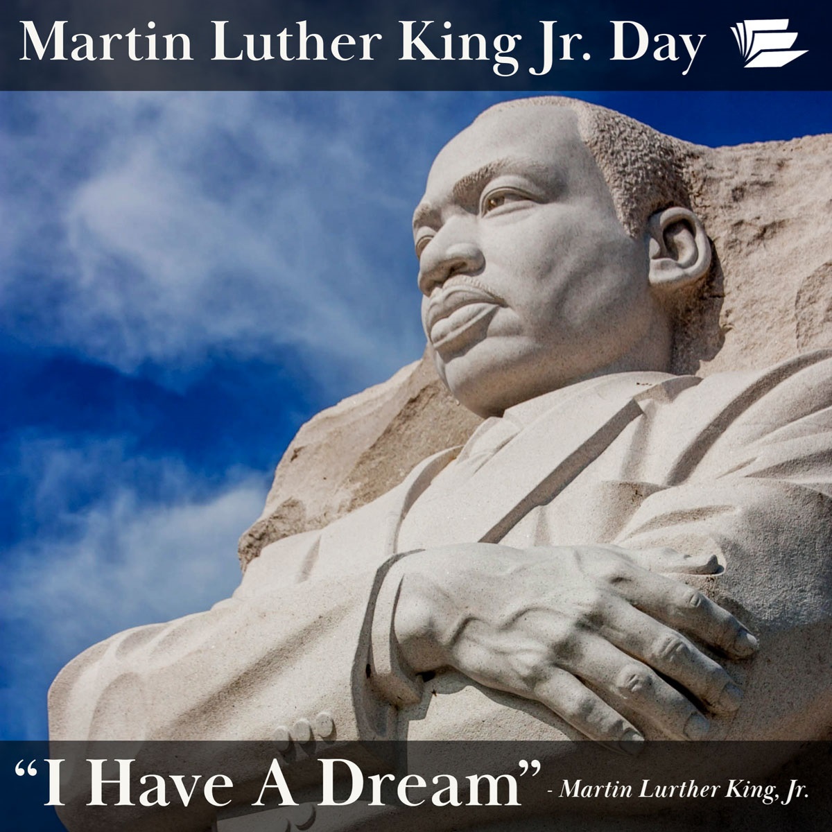 Image of MLK Jr. rock sculpture Reads: Martin Luther King Jr. Day. "I have a dream"-Martin Luther King Jr. Links to external site, opens in new tab or window.