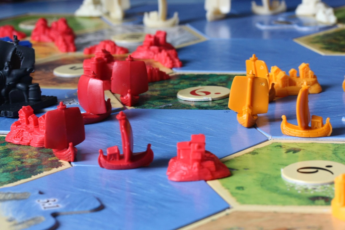 Catan game board and pieces