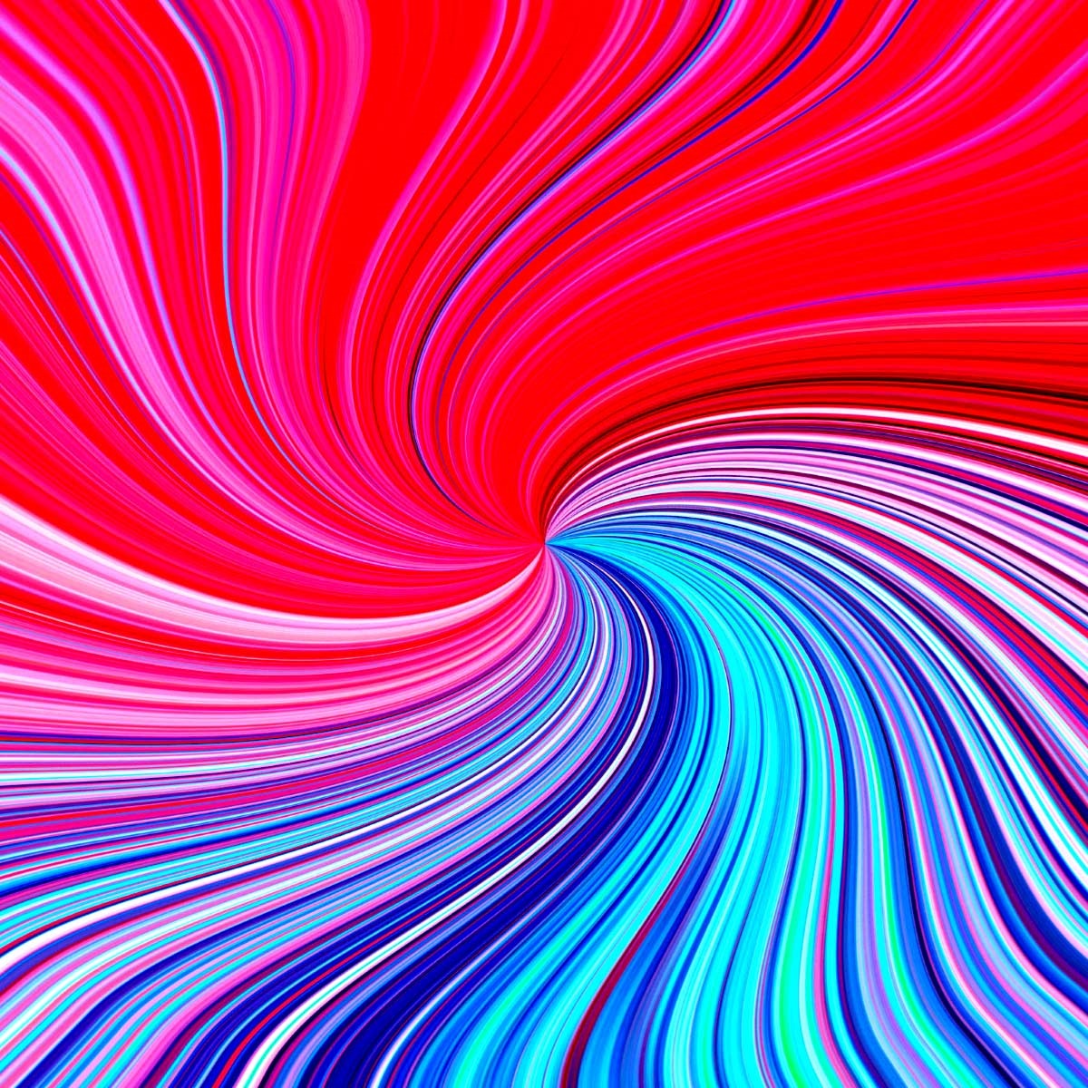 Swirl of red, pink and blue colors