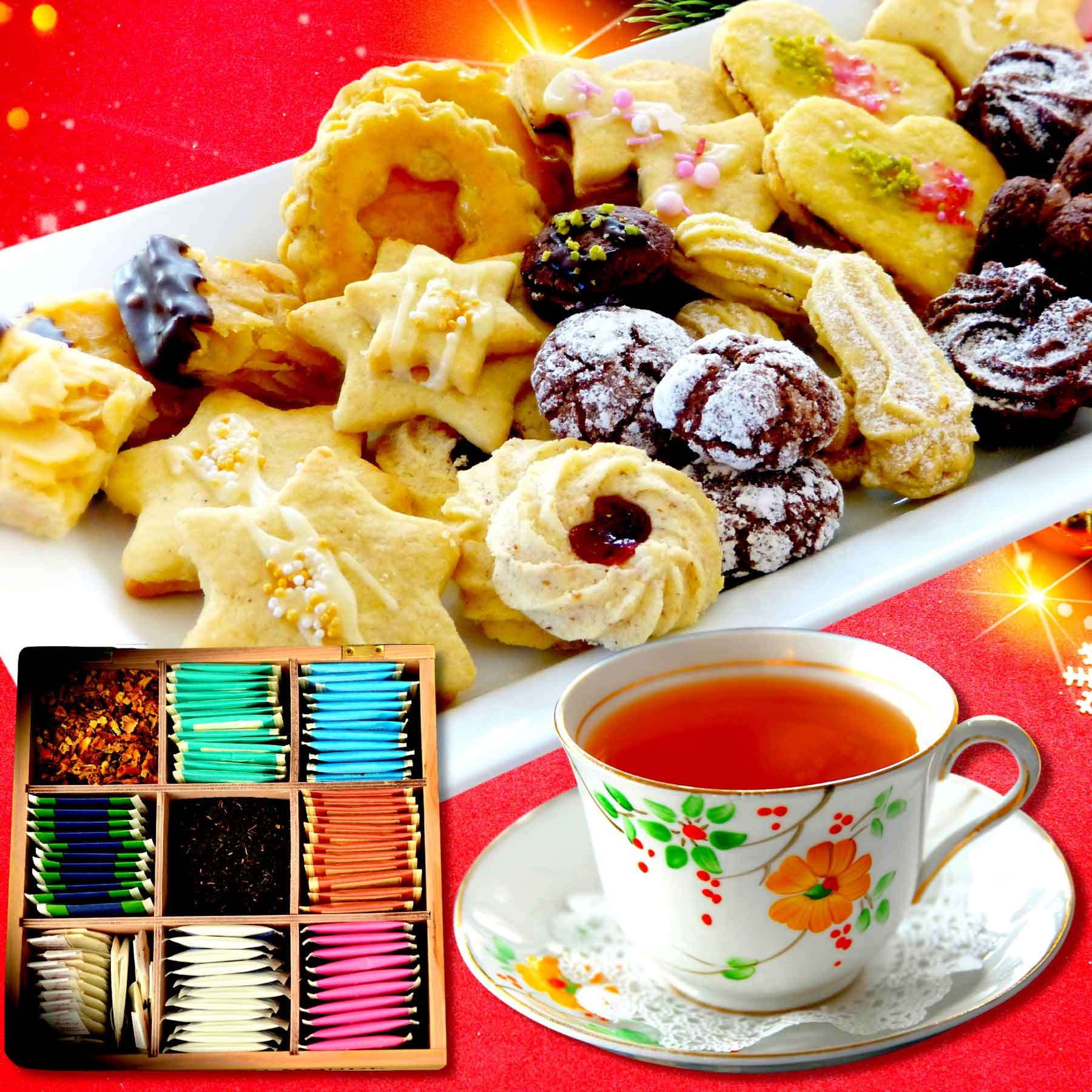 Image links to website calendar.  Image shows cookies and tea.