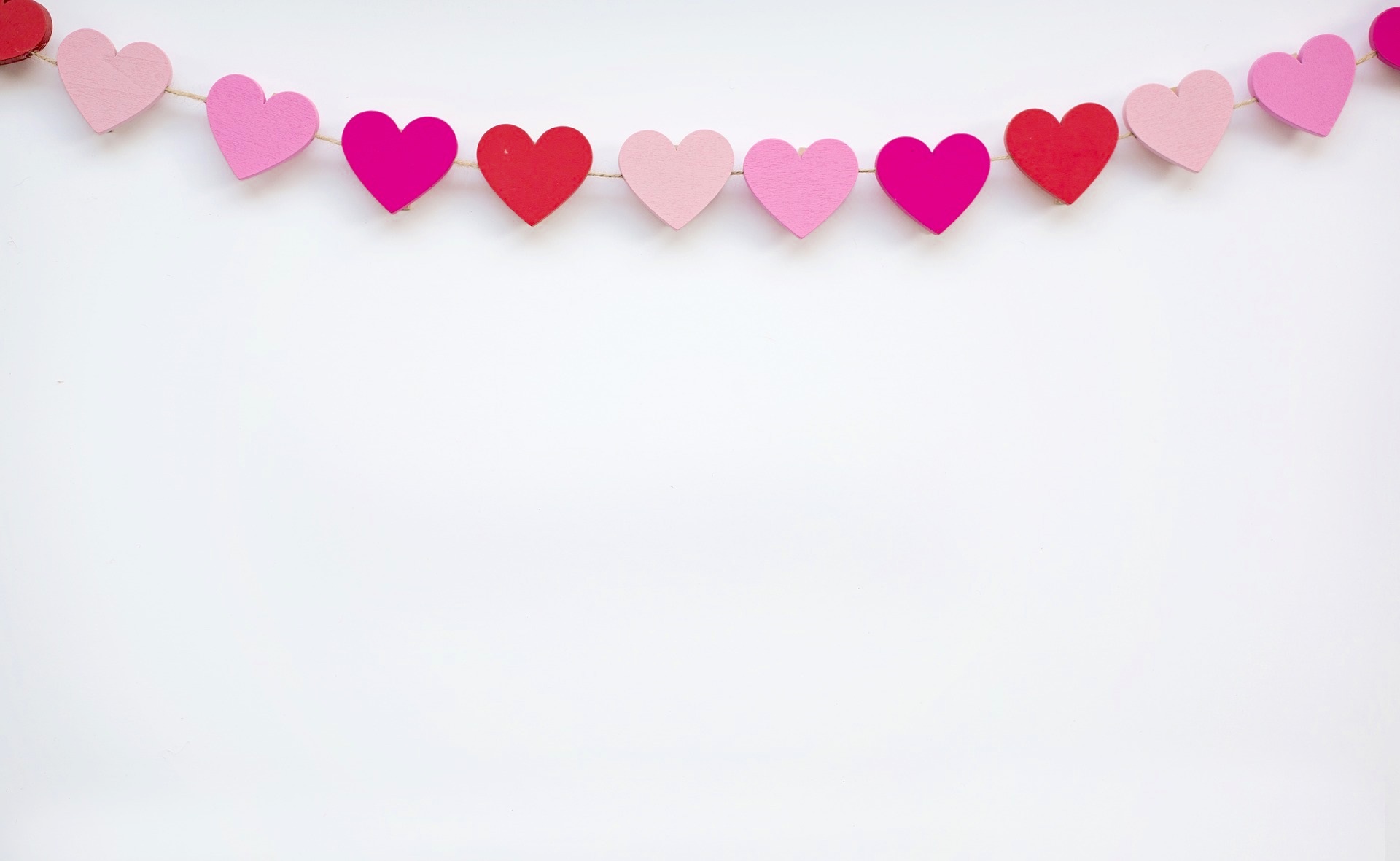 red and pink heart banner