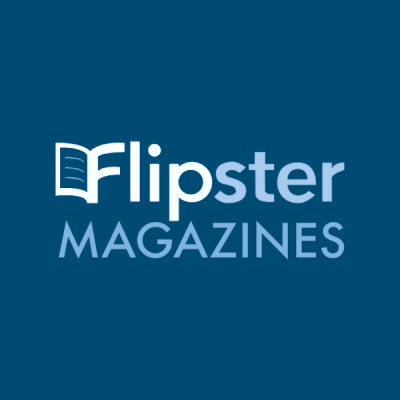 Image shows the logo for Flipster Magazine on a dark blue background.