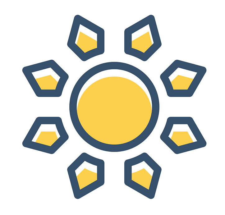 Icons Sun Weather Summer Yellow Sunshine Sunny