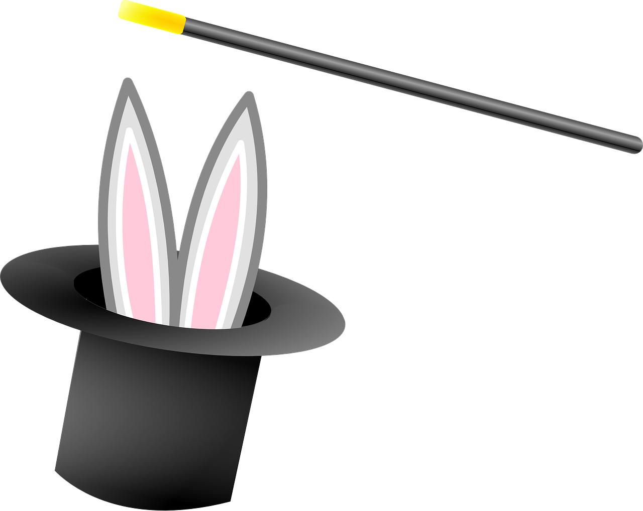 Magician magic hat rabbit ears wand