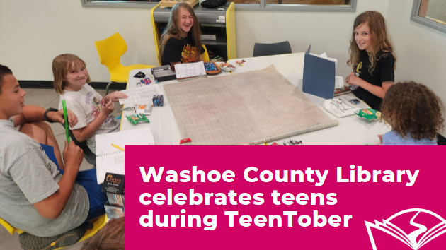 A group of teens and tweens play Dungeons & Dragons at the Spanish Springs Library